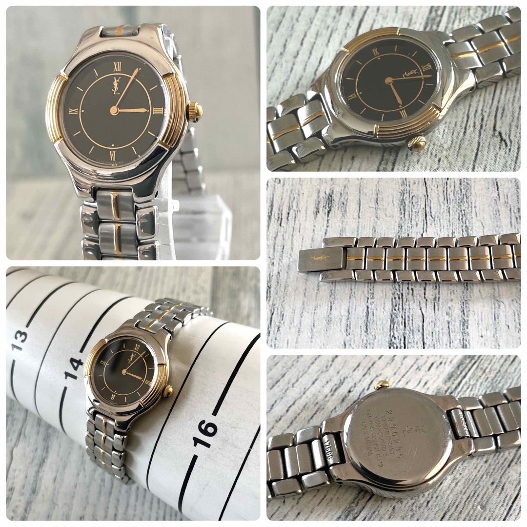 【電池交換済み】Yves Saint Laurent 腕時計 ブラック コンビ