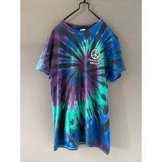 古着 ビンテージ タイダイ 染め Tシャツ PEACE ピース ヒッピー 美品(Tシャツ/カットソー(半袖/袖なし))