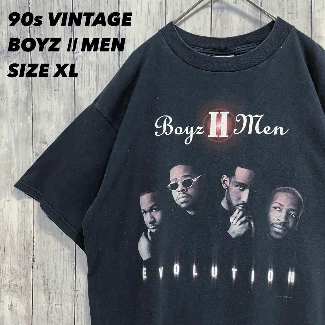 90sヴィンテージミュージックTシャツBOYZ Ⅱ MEN サイズXL 黒