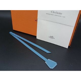 エルメス(Hermes)の■新品■未使用■ HERMES エルメス クロシェット レザー ブックマーク 栞 文房具 メンズ レディース ブルーグレー系 AA3723fk(その他)