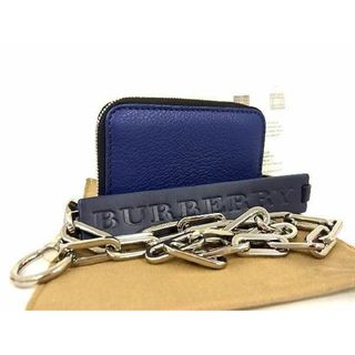 バーバリー(BURBERRY)の■新品■未使用■ BURBERRY バーバリー レザー シルバー金具 チェーン付き コインパース コインケース 小銭入れ ブルー系 Z3254UN(長財布)