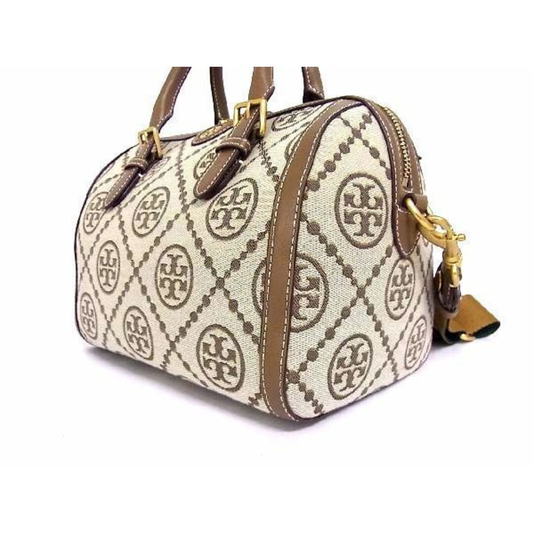 ■新品■未使用■ TORY BURCH トリーバーチ Tモノグラム キャンバス 2WAY バレルバッグ ハンドバッグ ショルダー ベージュ系 V8270Uオ 2