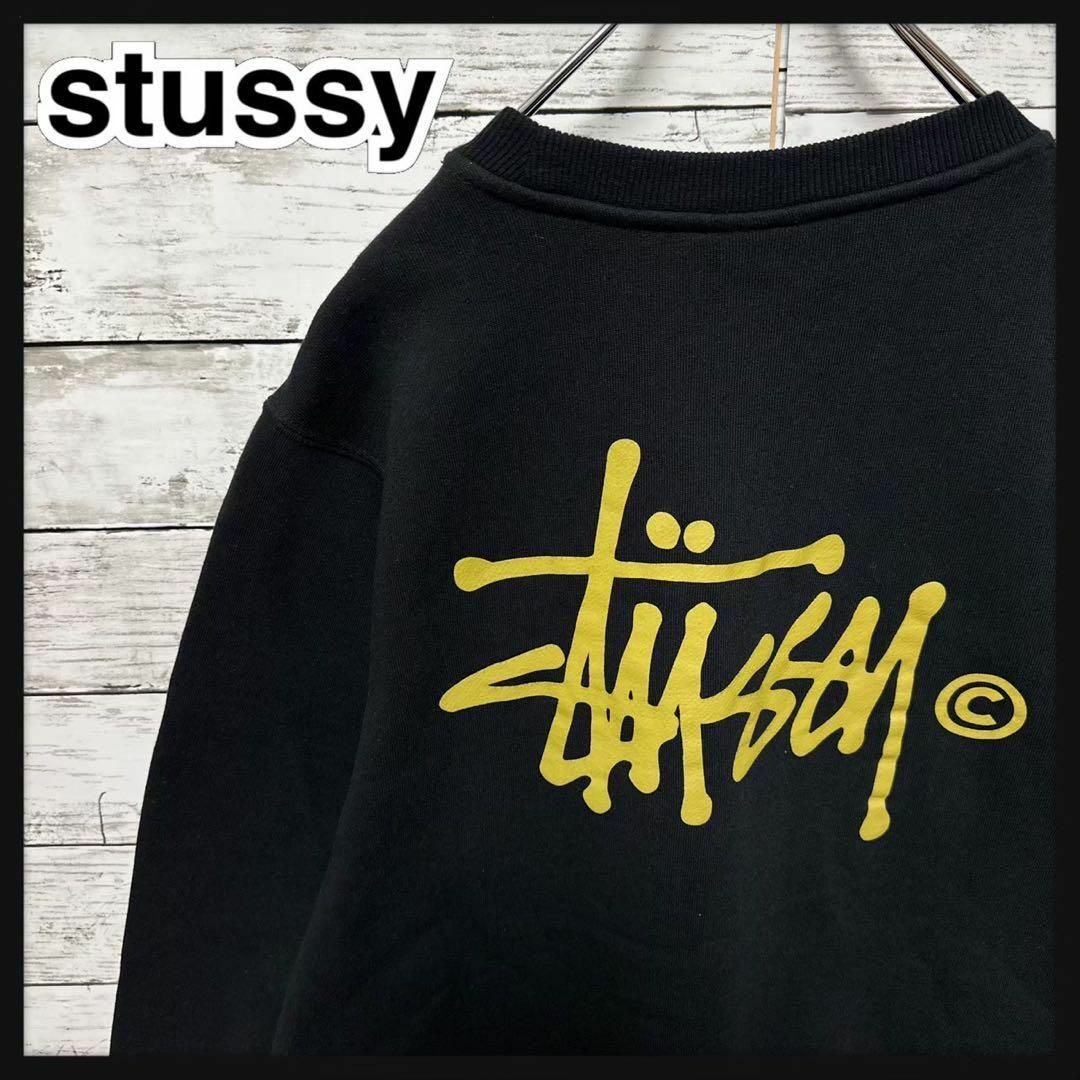 stussy ステューシー スウェット トレーナー ビッグロゴ 裏起毛 ベージュ