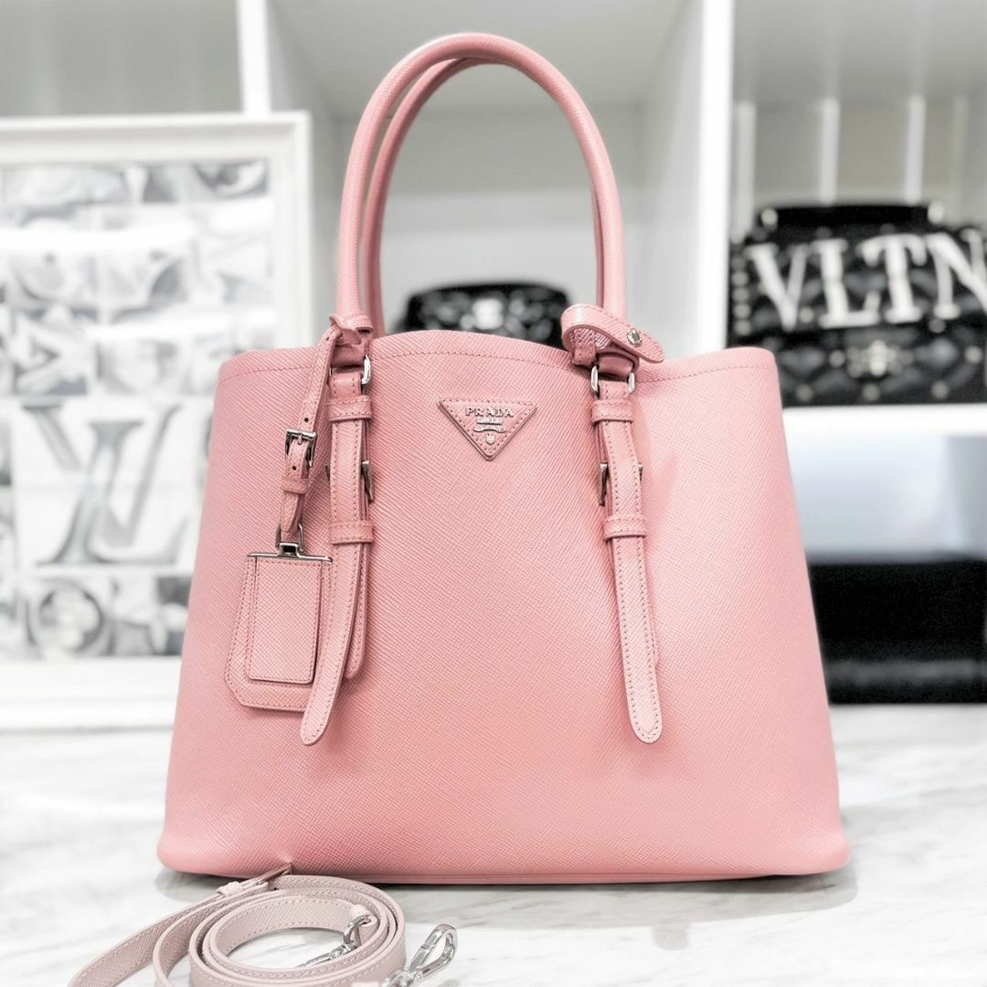 PRADA - 美品☆ プラダ サフィアーノキュイール ピンク 2way