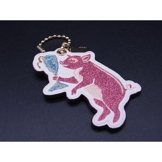 コーチ(COACH)の■極美品■ COACH コーチ レザー ゴールド金具 ぶた ブタ 豚 ピッグ pig キーホルダー チャーム レディース オフホワイト系 Y8229Uオ(その他)