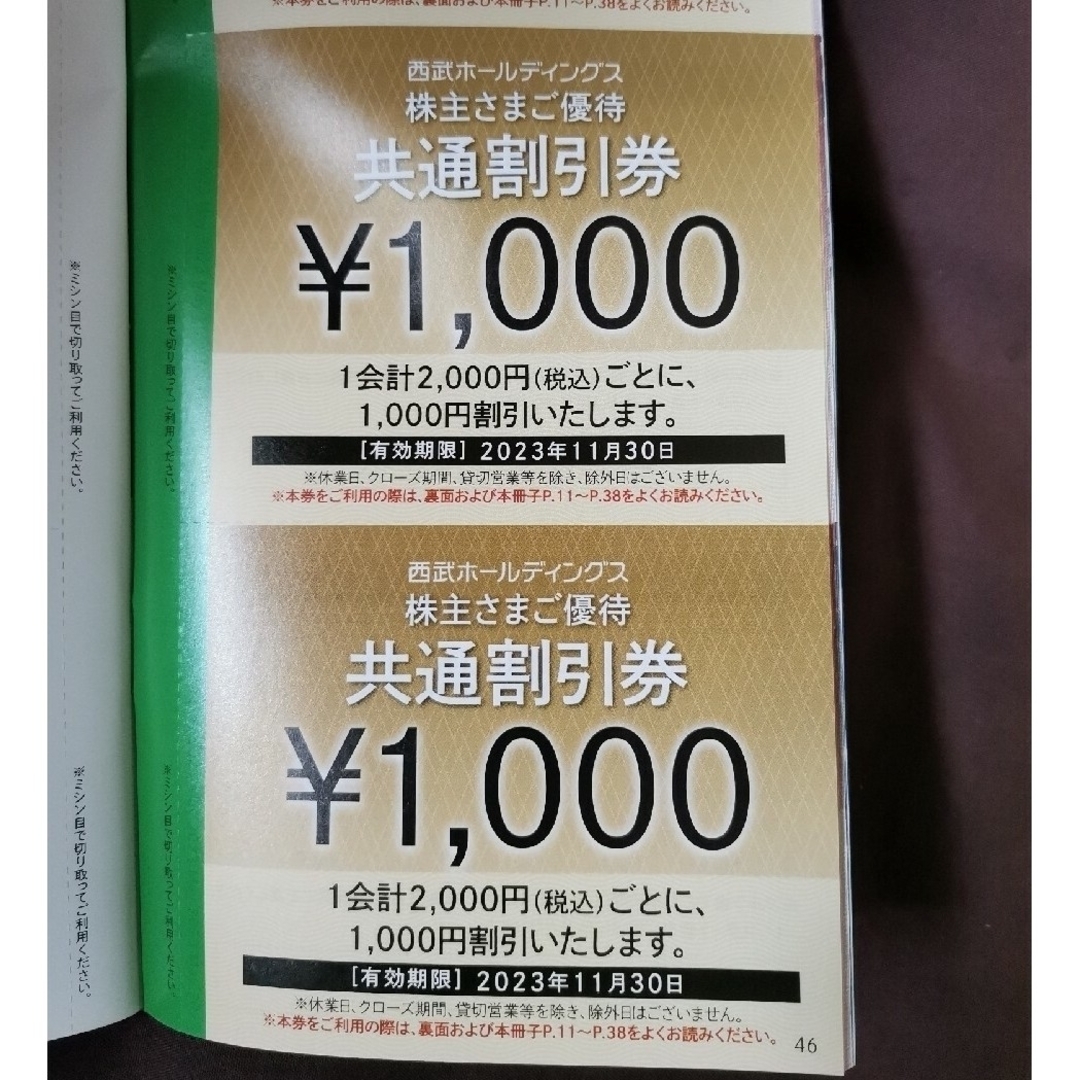 西武株主優待　共通割引券　10000円