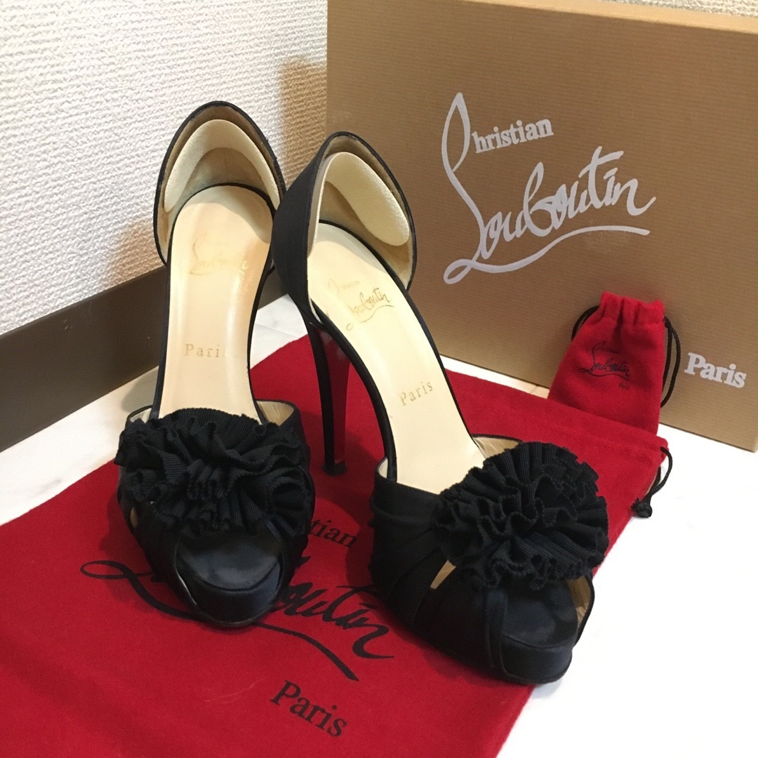 36♡付属品ChristianLouboutin クリスチャンルブタン パンプス 花