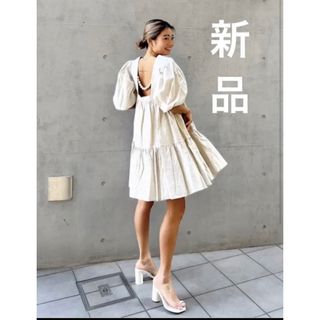 アリシアスタン(ALEXIA STAM)の【新品】Cotton Linen Tiered Short Dress (ミニワンピース)