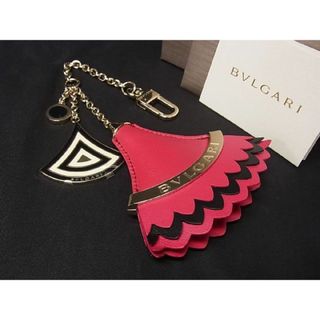 ブルガリ(BVLGARI)の■新品■未使用■ BVLGARI ブルガリ レザー キーホルダー キーリング バッグチャーム アクセサリー ゴールド系×ワインレッド系 AD2412ｷZ(その他)