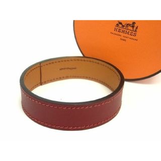 エルメス(Hermes)の■新品■未使用■ HERMES エルメス マルジェラ期 プールトゥール レザー ブレスレット アクセサリー □E刻印 レッド系 AD7392yZ(その他)