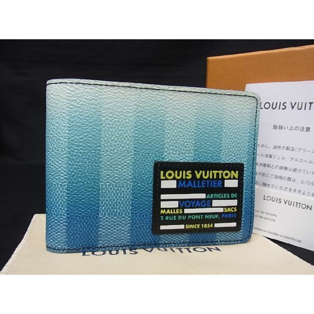 ■新品■未使用■LOUIS VUITTON ルイヴィトン M81319 ダミエストライプ ポルトフォイユ ミュルティプル 財布 ウォレット ブルー系 AD3403UO