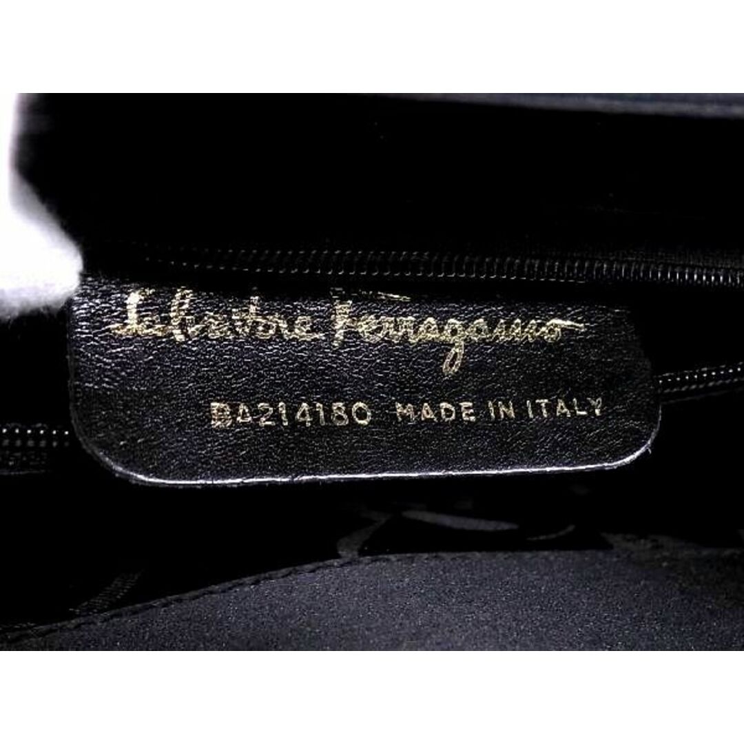 ■新品■未使用■ Salvatore Ferragamo フェラガモ BA214180 ヴァラリボン サテン ハンドバッグ 手持ち 手提げ ブラック系 AD2444 8