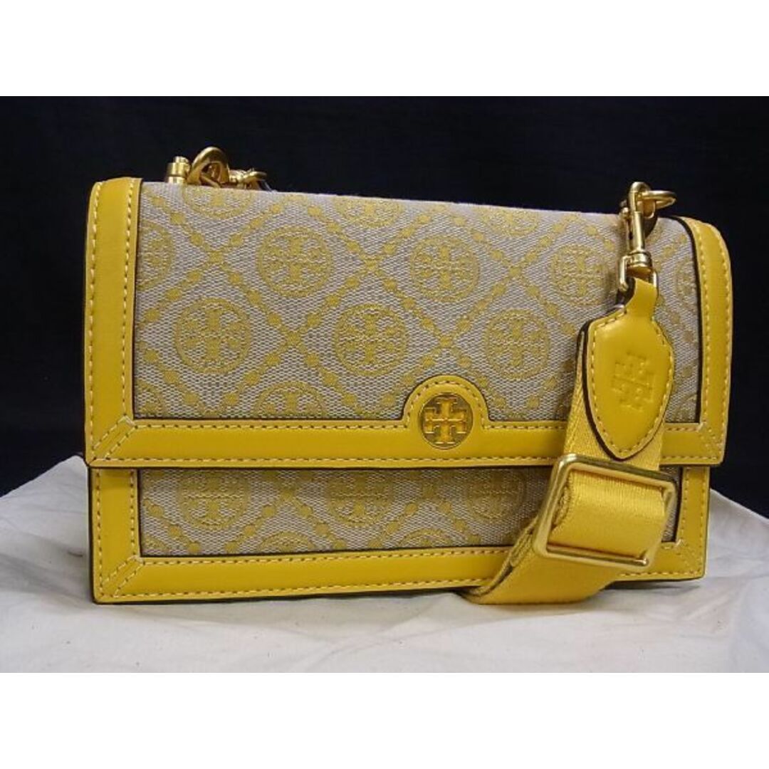 TORY BURCH トリーバーチ Tモノグラム ジャカード×レザー ゴールド金具