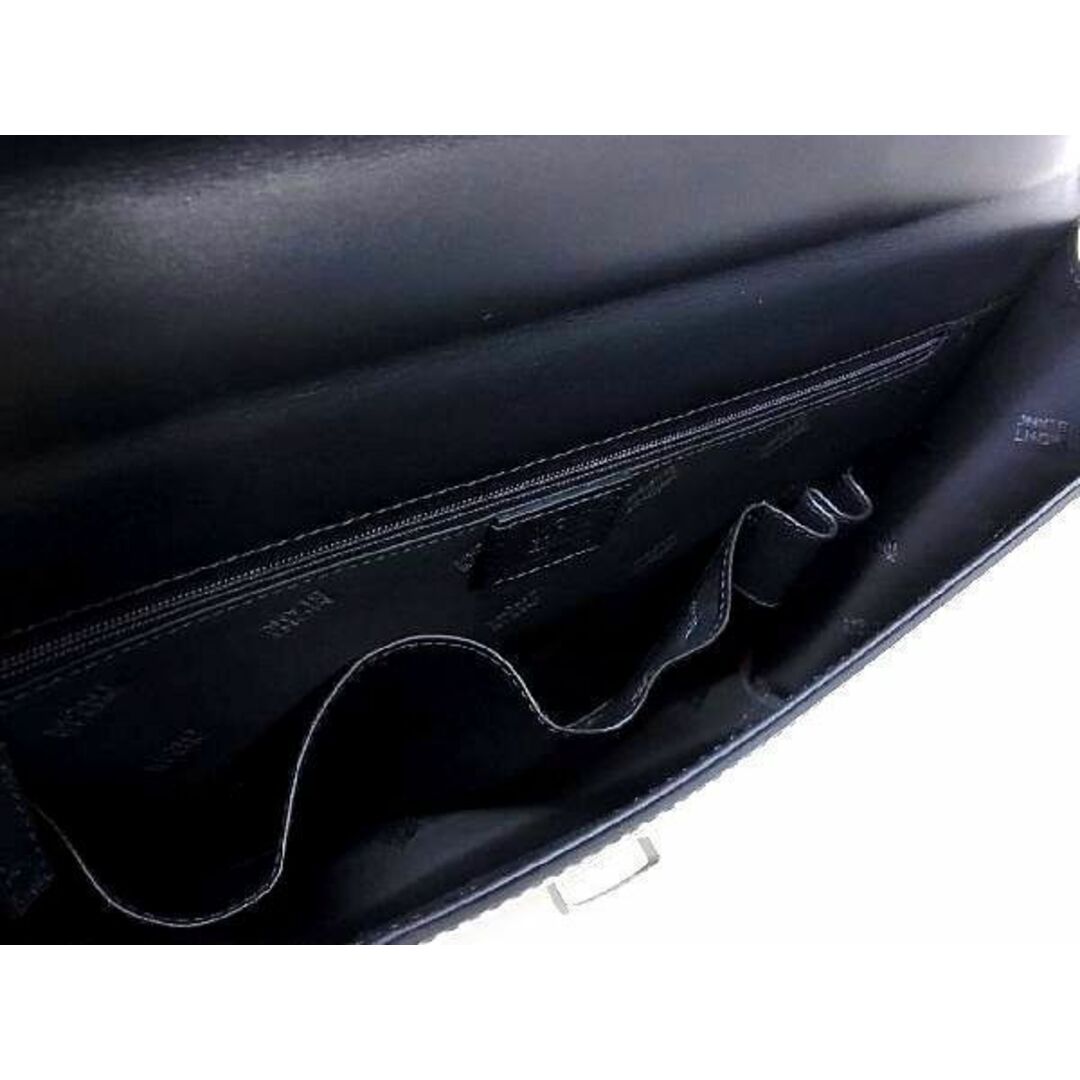 ■新品■未使用■ MONTBLANC モンブラン レザー ハンドバッグ ビジネス ブリーフケース  書類かばん 手提げ メンズ ネイビー系 a4307UZ