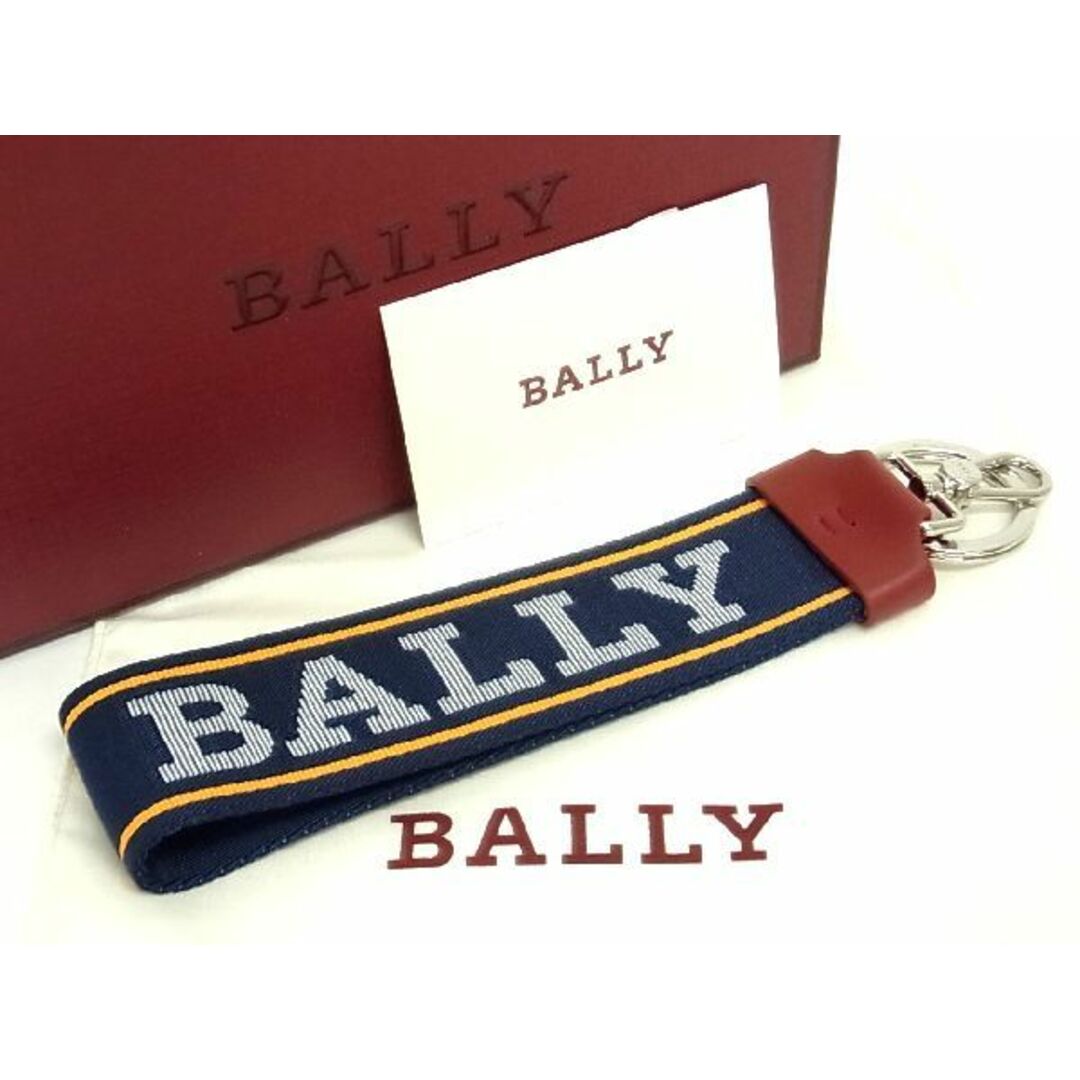 ■新品■未使用■ BALLY バリー キャンバス キーホルダー キーリング ストラップ メンズ レディース ネイビー系 AD8250yZ