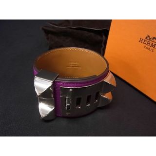 エルメス(Hermes)の■新品■未使用■HERMES エルメス コリエドシアン スイフト SV金具 バングル ブレスレット アクセサリー X刻印 2016年 パープル系 AB9310UO(ブレスレット/バングル)