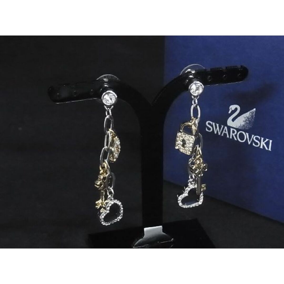 SWAROVSKI(スワロフスキー)の■新品■未使用■ SWAROVSKI スワロフスキー ラインストーン ハート カデナ キー ピアス アクセサリー シルバー系×ゴールド系 AH3067ｷZ レディースのアクセサリー(その他)の商品写真