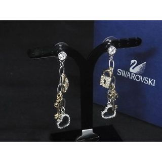 ■新品■未使用■ SWAROVSKI スワロフスキー ラインストーン ハート カデナ キー ピアス アクセサリー シルバー系×ゴールド系 AH3067ｷZ