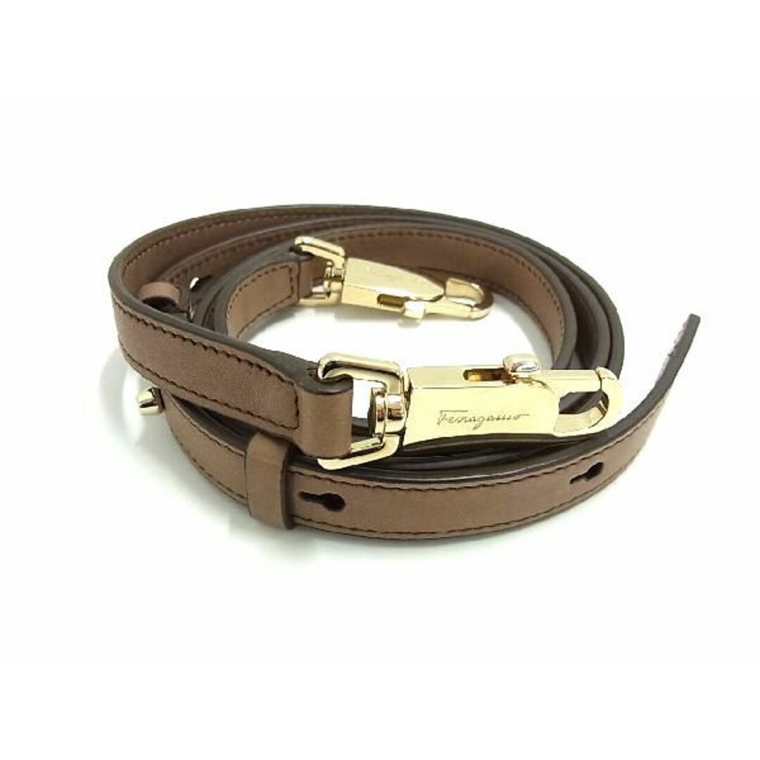 ■極美品■ Salvatore Ferragamo サルヴァトーレフェラガモ レザー バッグ用 ショルダーストラップ 斜め掛け ブラウン系 AG8650ｱZ