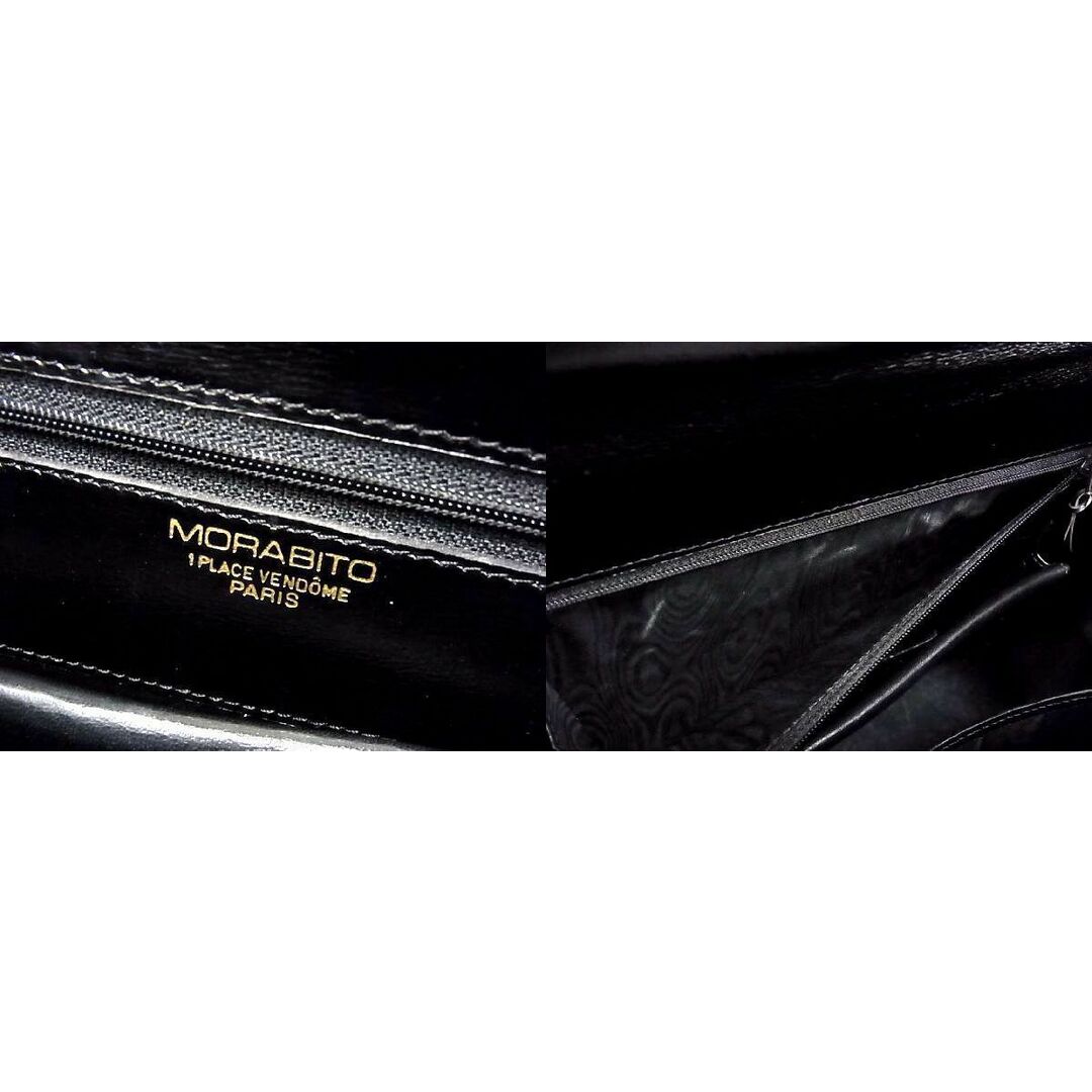 ■美品■ MORABITO モラビト スカラ28 レザー ケリー型 ワンハンドル ハンドバッグ 手提げかばん レディース ブラック系 EA0814S7 5