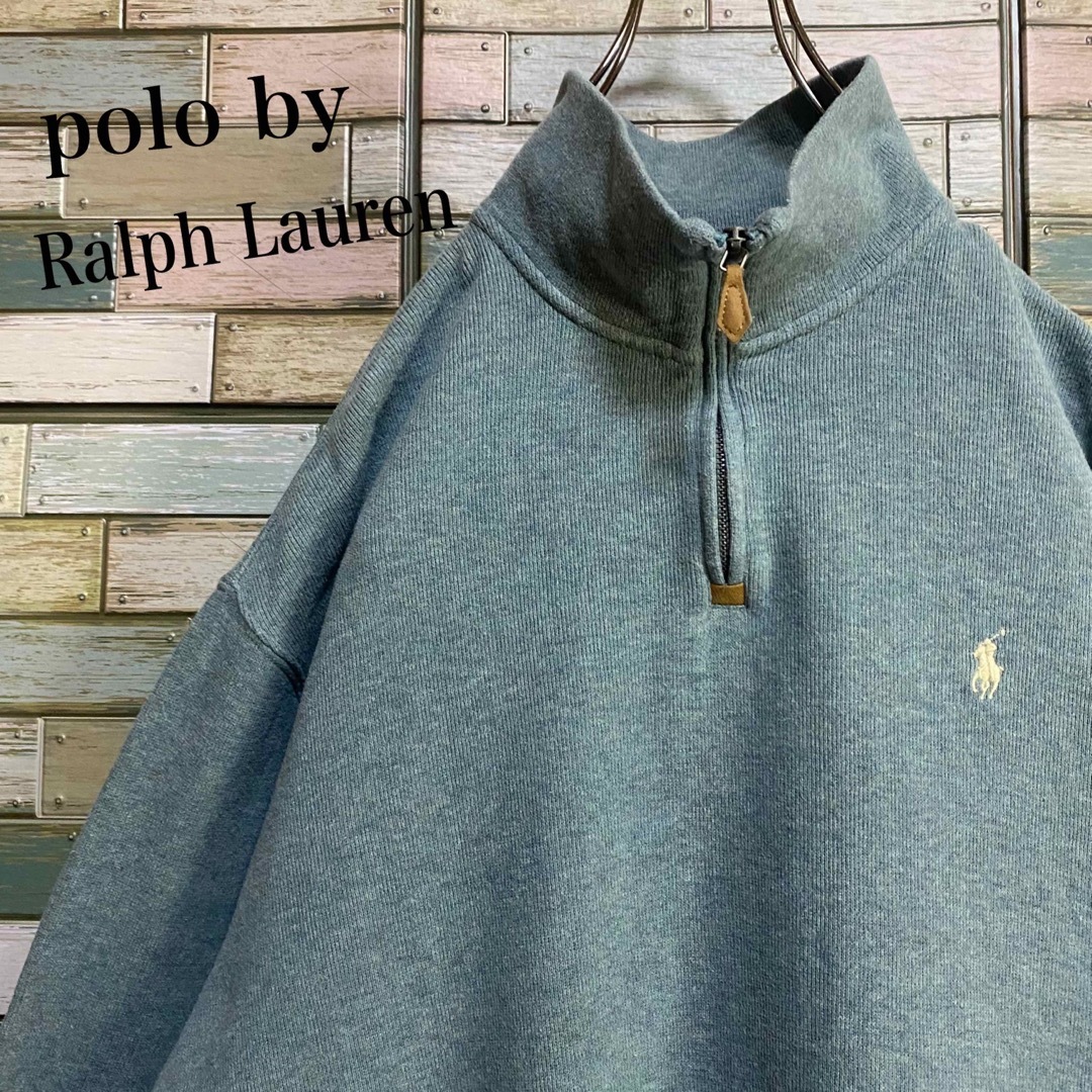 Ralph Lauren(ラルフローレン)のポロバイラルフローレン　ハーフジップスウェット　トレーナー　ワンポイント刺繍ロゴ メンズのトップス(スウェット)の商品写真