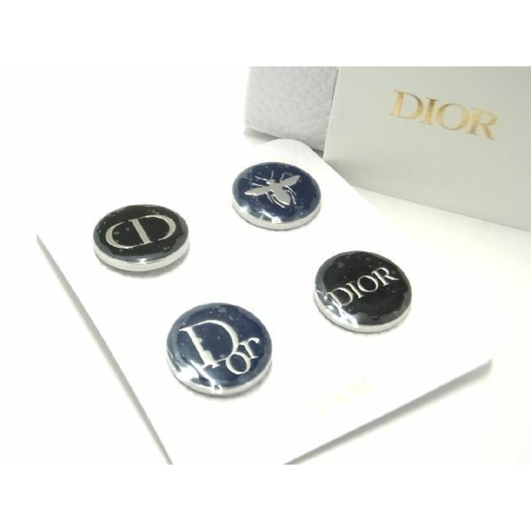 ■新品■未使用■ ChristianDior クリスチャンディオール ピンブローチ バッジ アクセサリー 4点セット ブラック系 ネイビー系 AI5868ｱZ