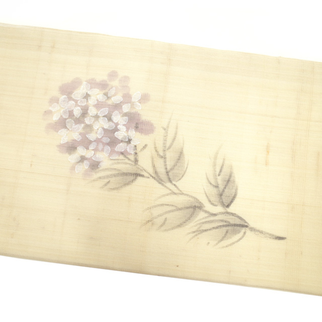 すごい値!夏物 名古屋帯 九寸 作家物 手描き 正絹 アイボリー すごい値!夏物 名古屋帯 九寸 作家物 手描き 正絹 アイボリー