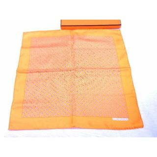 エルメス(Hermes)の■新品■未使用■ HERMES エルメス カレ40 プチカレ シルク100％ 総柄 ハンカチ スカーフ オレンジ系 AH5295オZ(バンダナ/スカーフ)