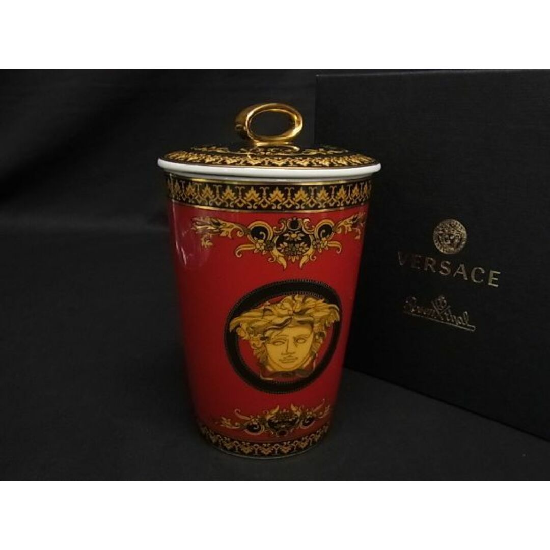 ■新品■未使用■ VERSACE ヴェルサーチ Rosenthal ローゼンタール メデューサ アロマキャンドル ロウソク インテリア レッド系 AJ3470yZサイズ