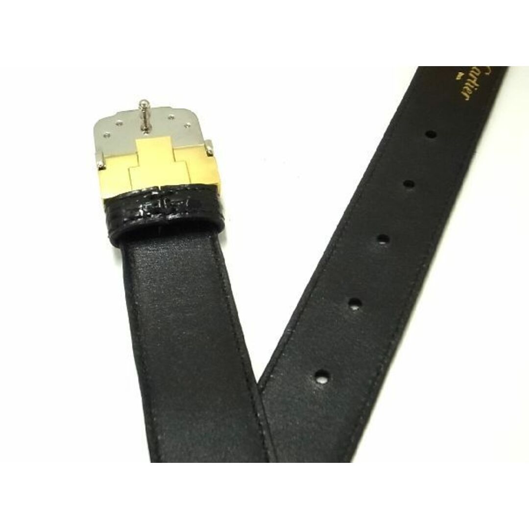 ■極上■本物■極美品■ Cartier カルティエ サントス リザード ベルト メンズ 紳士 ビジネス ブラック AI3532NZ 2