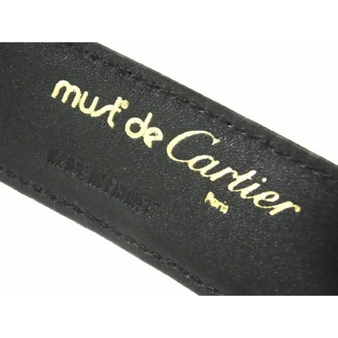 ■極上■本物■極美品■ Cartier カルティエ サントス リザード ベルト メンズ 紳士 ビジネス ブラック AI3532NZ 3