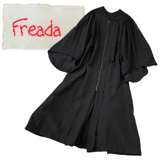 フリークスストア(FREAK'S STORE)の希少美品【FREADA】マキシ丈ワンピース ジップアップ 羽織 黒(ロングワンピース/マキシワンピース)