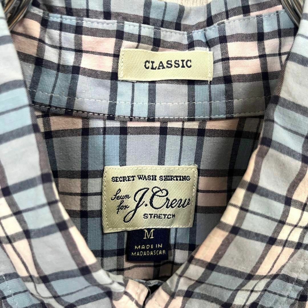 アメリカ古着 J.CREW 長袖チェック柄ブロードシャツ サイズM ブルー系