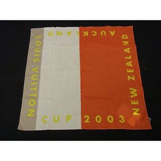 ルイヴィトン(LOUIS VUITTON)の■新品■未使用■ LOUIS VUITTON ルイヴィトンカップ 2003年限定 コットン100％ スカーフ ハンカチーフ オレンジ系 AI8888QZ(その他)