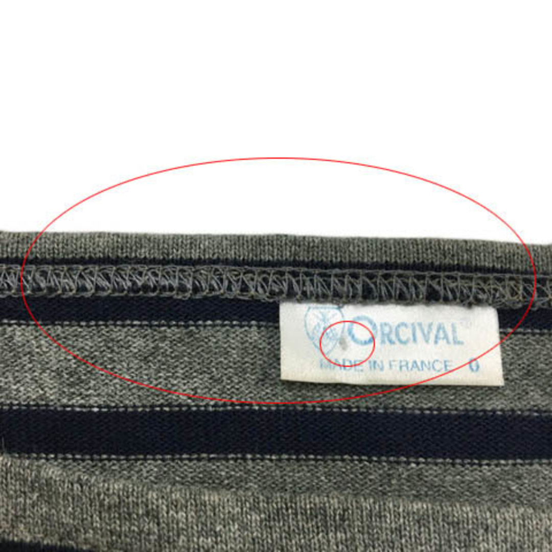 ORCIVAL(オーシバル)のオーチバル オーシバル カットソー Tシャツ ボーダー 長袖 0 グレー 紺 レディースのトップス(カットソー(長袖/七分))の商品写真