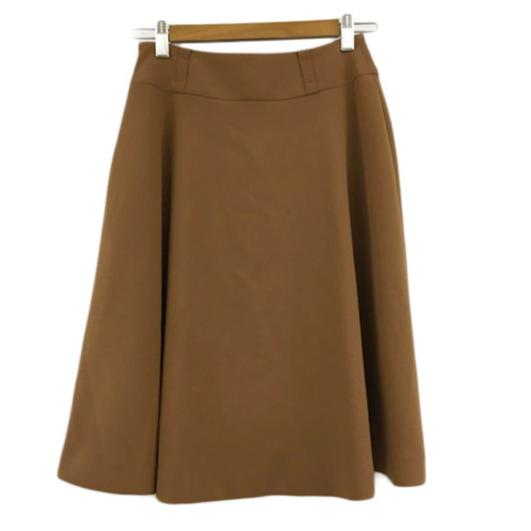 M-premier(エムプルミエ)のエムプルミエ スカート フレア 膝丈 無地 36 茶 ブラウン レディースのスカート(ひざ丈スカート)の商品写真