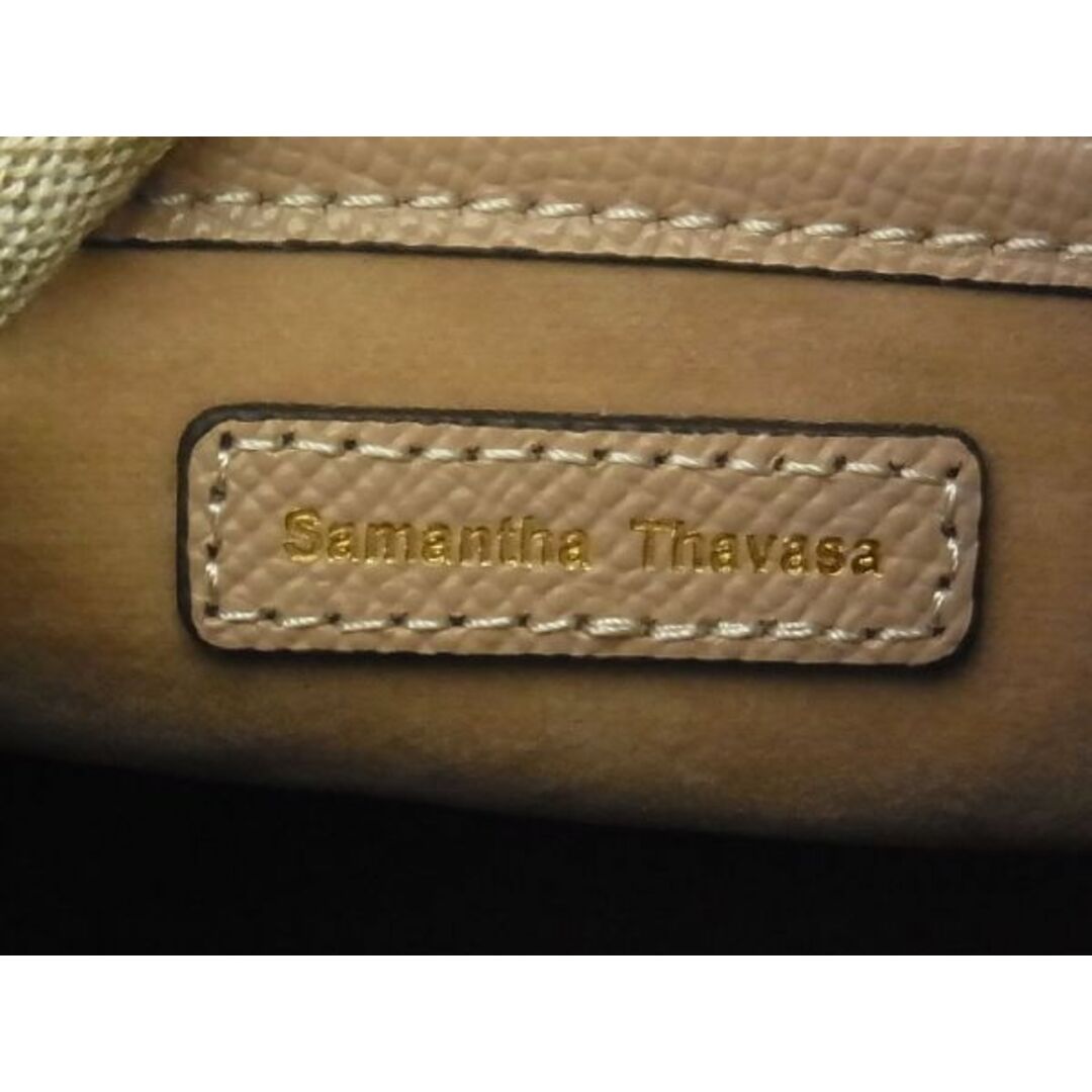 ■新品■未使用■ Samantha Thavasa サマンサタバサ リネン×レザー 巾着型 2WAY ハンドバッグ ショルダー ブラウン系×ピンク系  BC9961ｱZ