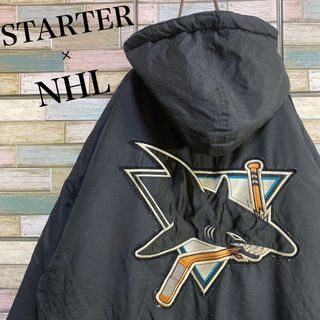 スターター×NHL サンノゼシャークス 中綿ジャケット ブルゾン ビッグロゴ-