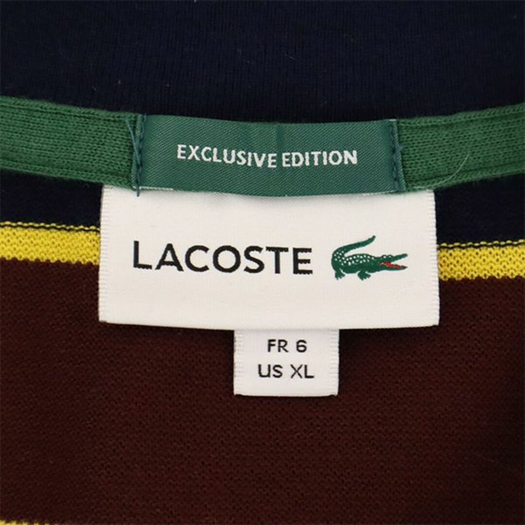 LACOSTE(ラコステ)のラコステ 日本製 ボーダー 半袖 Tシャツ XL LACOSTE ロゴワッペン メンズ 【中古】  【230809】 メンズのトップス(Tシャツ/カットソー(半袖/袖なし))の商品写真