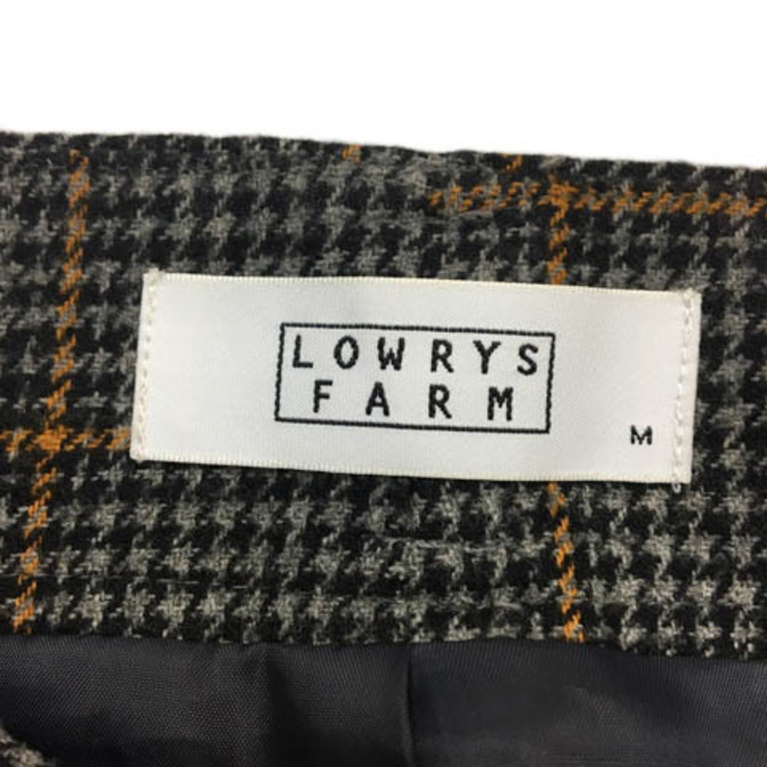 LOWRYS FARM(ローリーズファーム)のローリーズファーム パンツ ワイド ロング チェック タック M グレー 茶 レディースのパンツ(その他)の商品写真