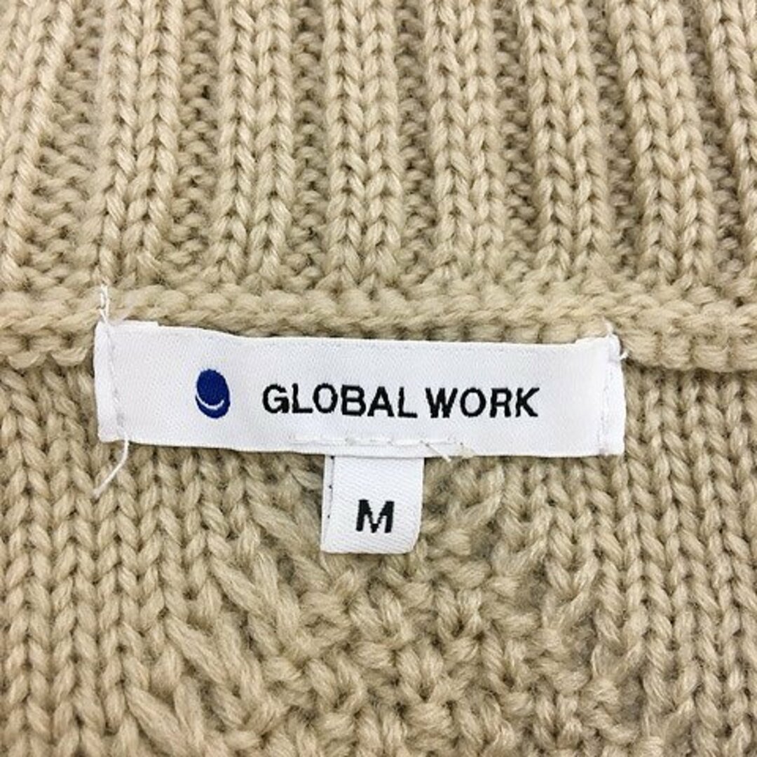 GLOBAL WORK(グローバルワーク)のグローバルワーク セーター ニット タートルネック リブ 長袖 M ベージュ レディースのトップス(ニット/セーター)の商品写真