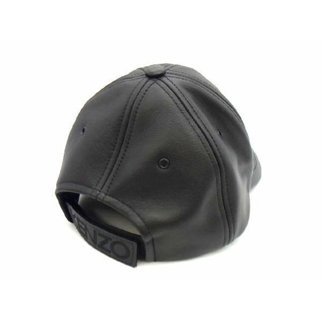 ■新品■未使用■ KENZO ケンゾー レザー ベースボールキャップ 帽子 メンズ レディース ブラック系 AF3157CZ 1
