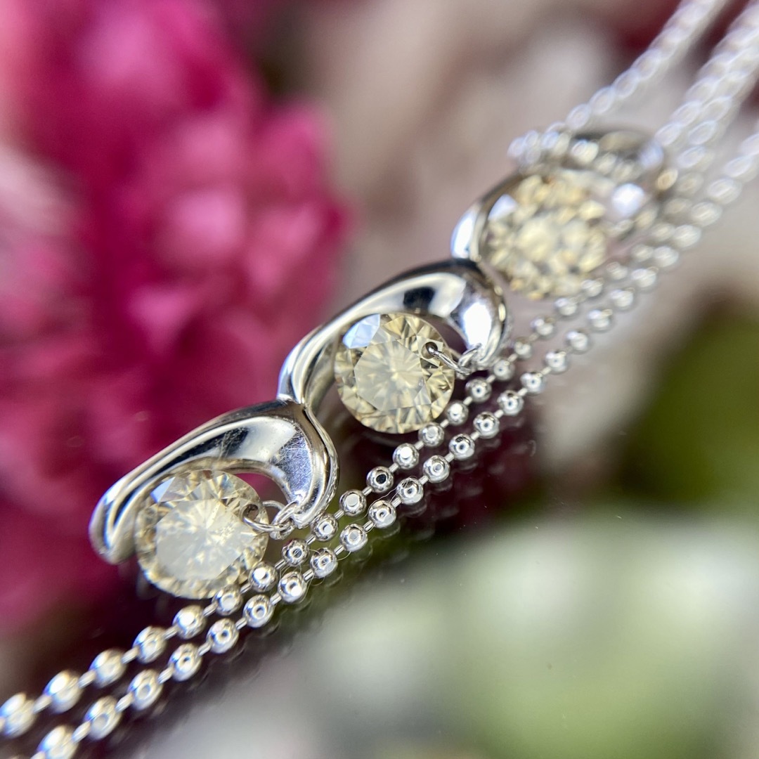天然無処理 ダイヤモンド ネックレス 計1.00ct K18WGの通販 by ワンコ