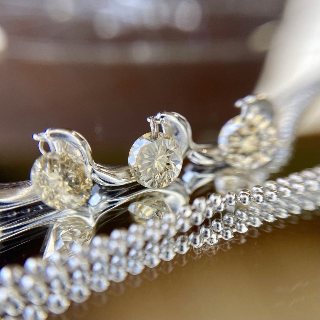 天然無処理 ダイヤモンド ネックレス 計1.00ct K18WGの通販 by ワンコ