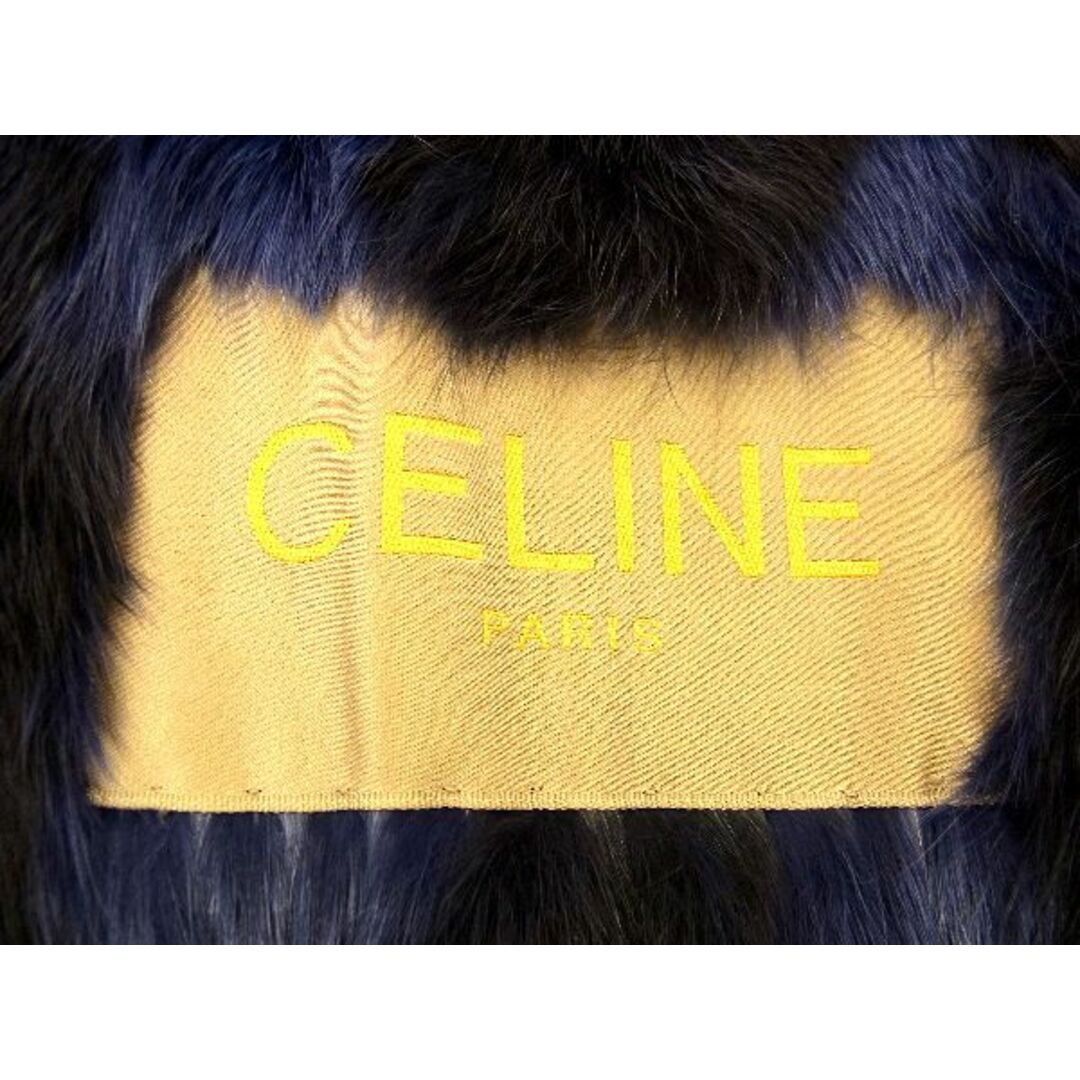 celine(セリーヌ)の■新品同様■ CELINE セリーヌ ラビットファー 総柄 マフラー ストール ショール レディース ブラック系×パープル系 AJ1276ｱZ  メンズのメンズ その他(その他)の商品写真