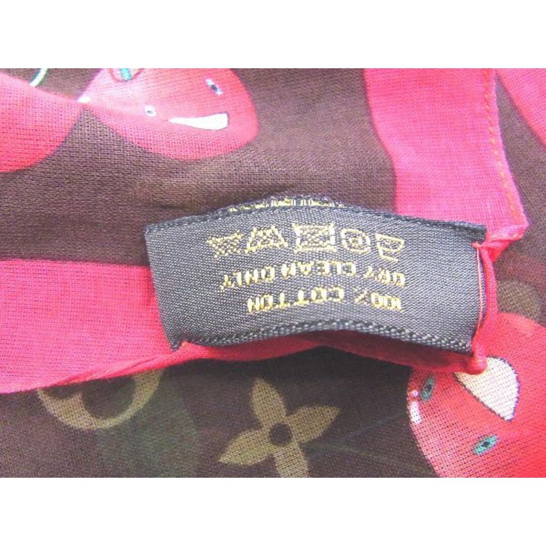 ■新品■未使用■ LOUIS VUITTON ルイヴィトン モノグラムチェリー 村上隆 コットン100% ハンカチーフ ハンカチ ブラウン系 AE5700アZ 6
