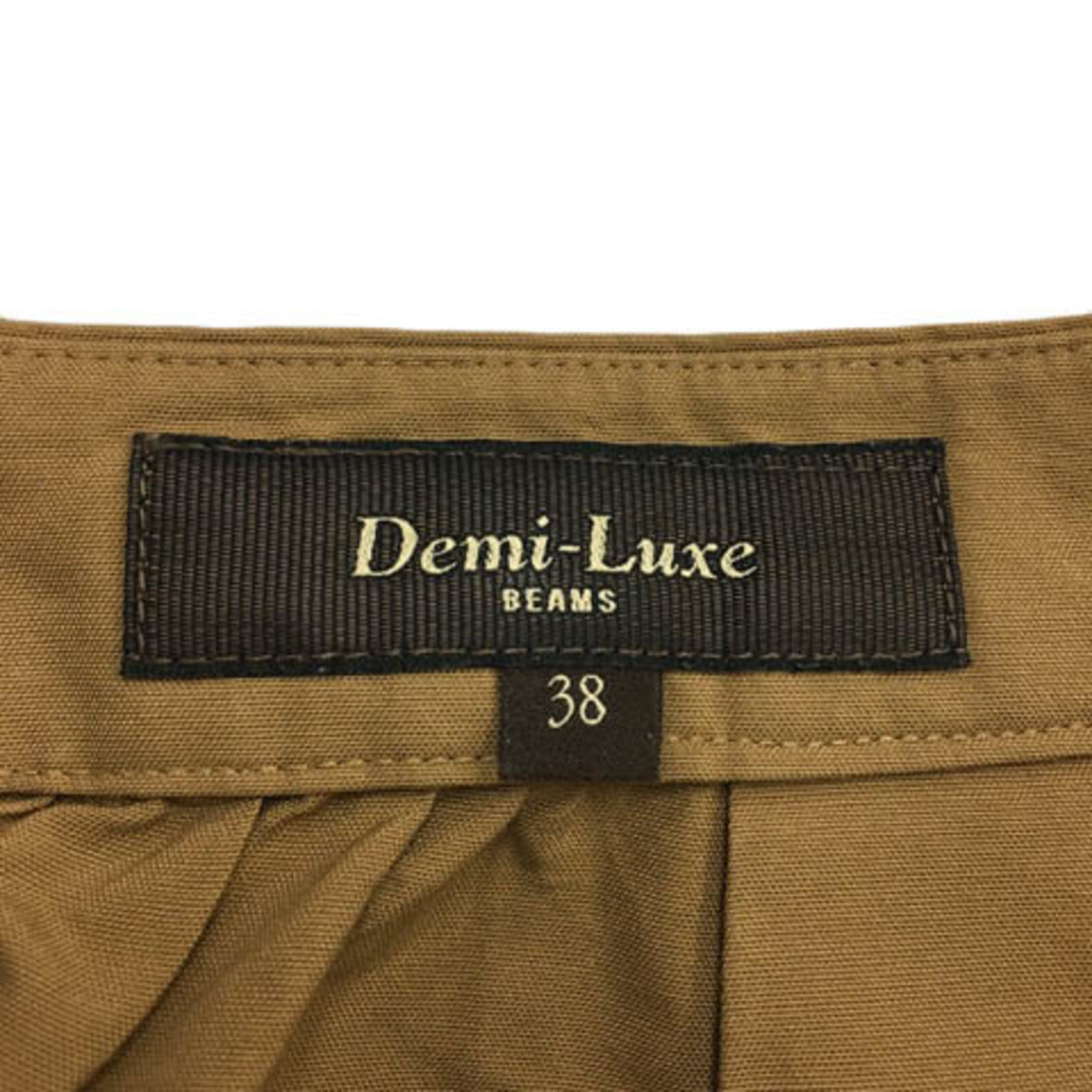 Demi-Luxe BEAMS(デミルクスビームス)のデミルクス ビームス スカート フレア ミニ タック 無地 38 ベージュ 茶 レディースのスカート(ミニスカート)の商品写真
