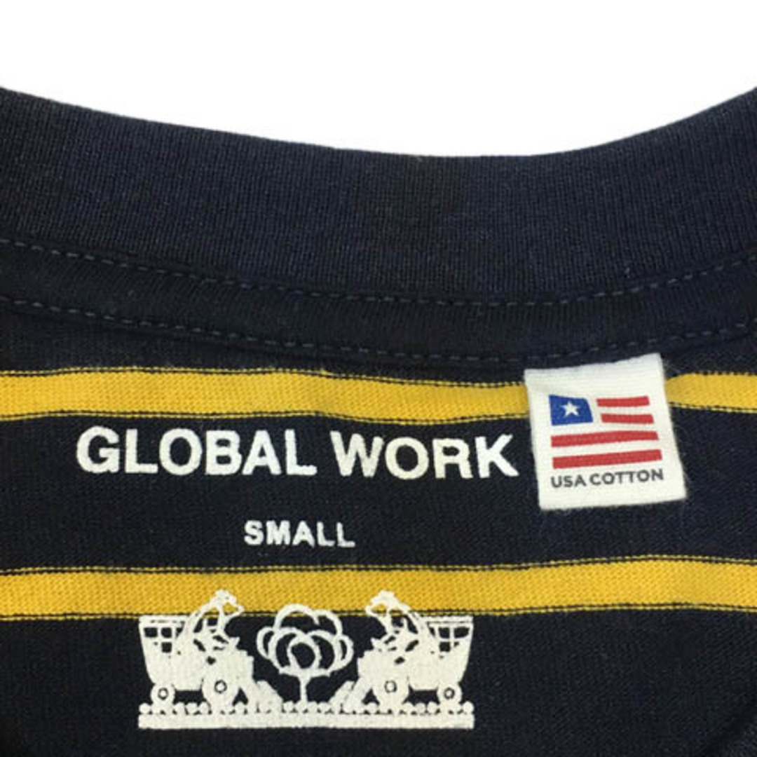 GLOBAL WORK(グローバルワーク)のグローバルワーク Tシャツ カットソー ボーダー 半袖 S 紺 黄 メンズのトップス(Tシャツ/カットソー(半袖/袖なし))の商品写真