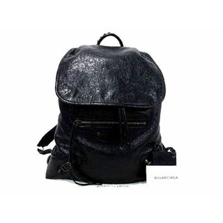 バレンシアガ(Balenciaga)の■新品同様■ BALENCIAGA バレンシアガ 387285 クラシックトラベラー レザー ミラー付 リュックサック バックパック ブラック系 AE3560WZ(ハンドバッグ)