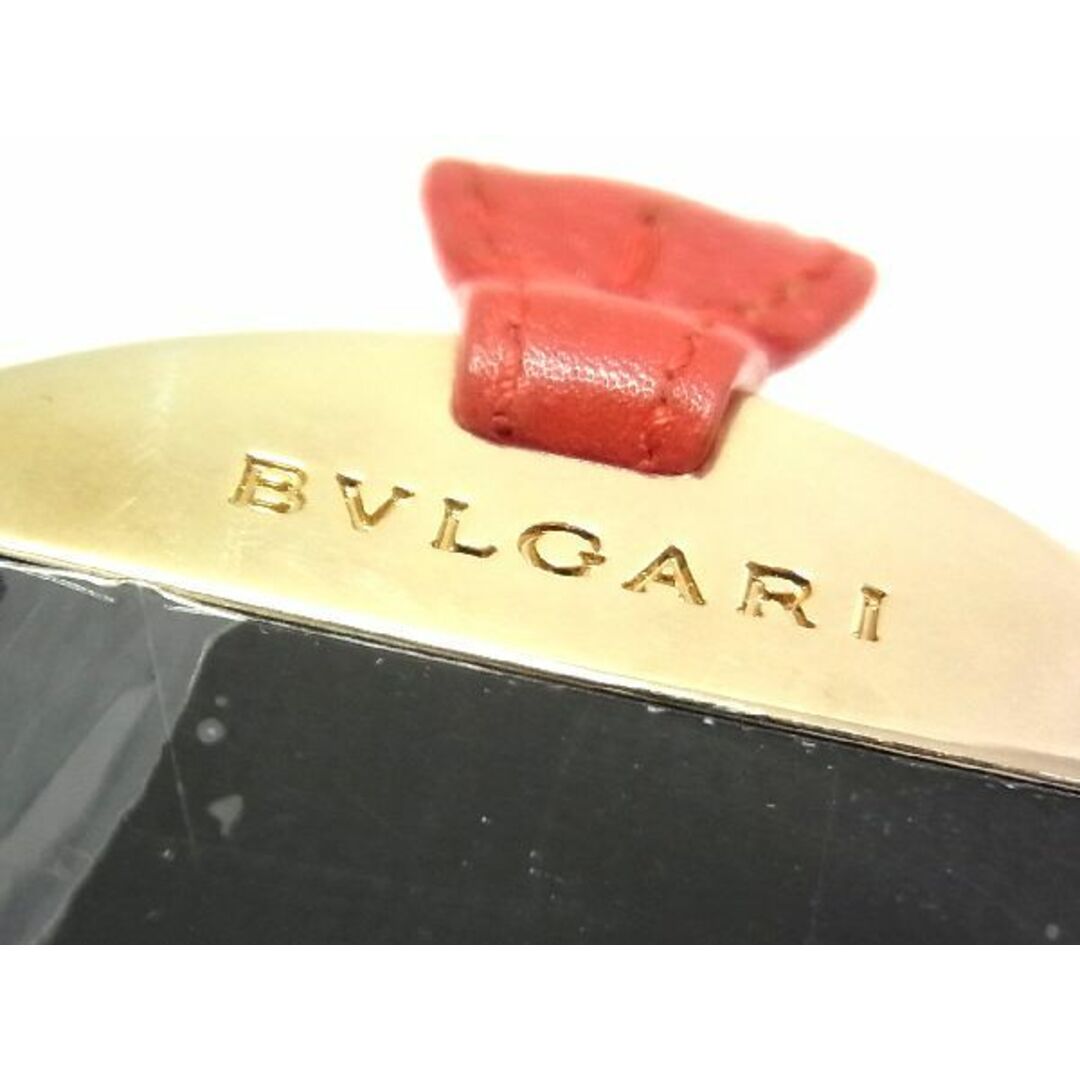 ■新品■未使用■ BVLGARI ブルガリ ケース付き コンパクトミラー 鏡 手鏡 レディース ゴールド系×レッド系 AI9304ｱZ